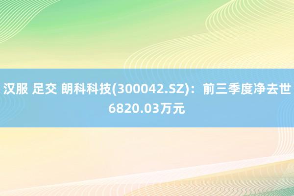 汉服 足交 朗科科技(300042.SZ)：前三季度净去世6820.03万元