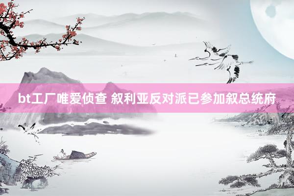 bt工厂唯爱侦查 叙利亚反对派已参加叙总统府