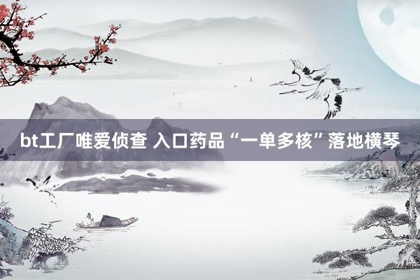 bt工厂唯爱侦查 入口药品“一单多核”落地横琴