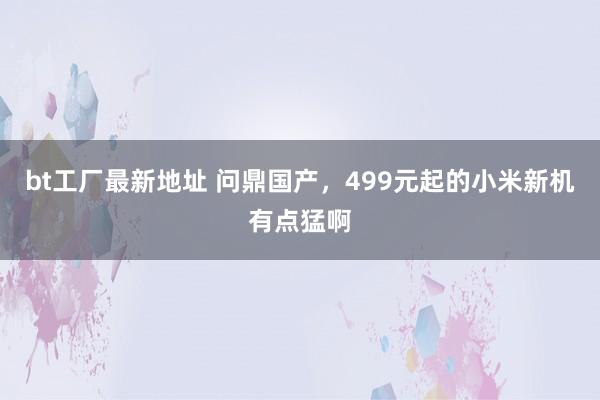 bt工厂最新地址 问鼎国产，499元起的小米新机有点猛啊