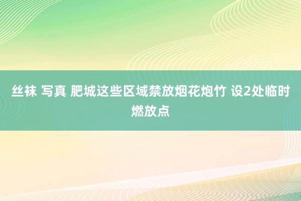 丝袜 写真 肥城这些区域禁放烟花炮竹 设2处临时燃放点