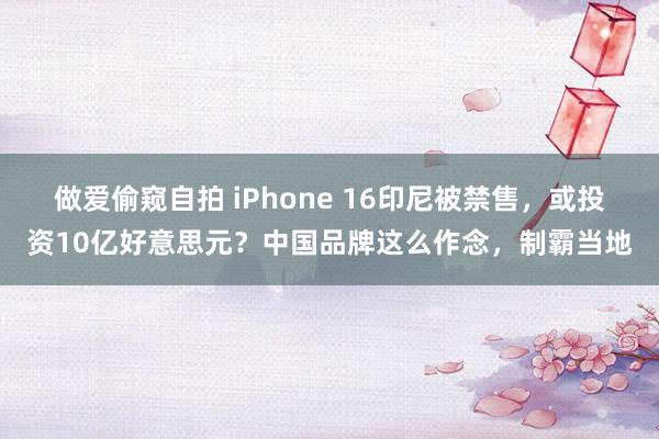 做爱偷窥自拍 iPhone 16印尼被禁售，或投资10亿好意思元？中国品牌这么作念，制霸当地