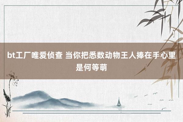 bt工厂唯爱侦查 当你把悉数动物王人捧在手心里是何等萌