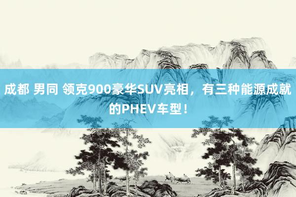 成都 男同 领克900豪华SUV亮相，有三种能源成就的PHEV车型！