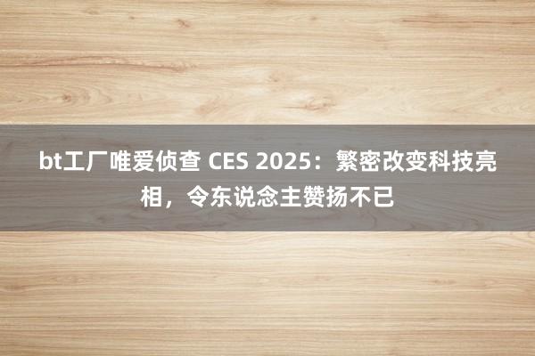 bt工厂唯爱侦查 CES 2025：繁密改变科技亮相，令东说念主赞扬不已
