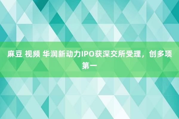 麻豆 视频 华润新动力IPO获深交所受理，创多项第一