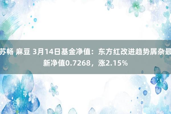 苏畅 麻豆 3月14日基金净值：东方红改进趋势羼杂最新净值0.7268，涨2.15%