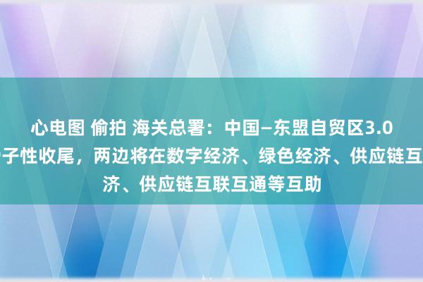 心电图 偷拍 海关总署：中国—东盟自贸区3.0版沟通照旧骨子性收尾，两边将在数字经济、绿色经济、供应链互联互通等互助